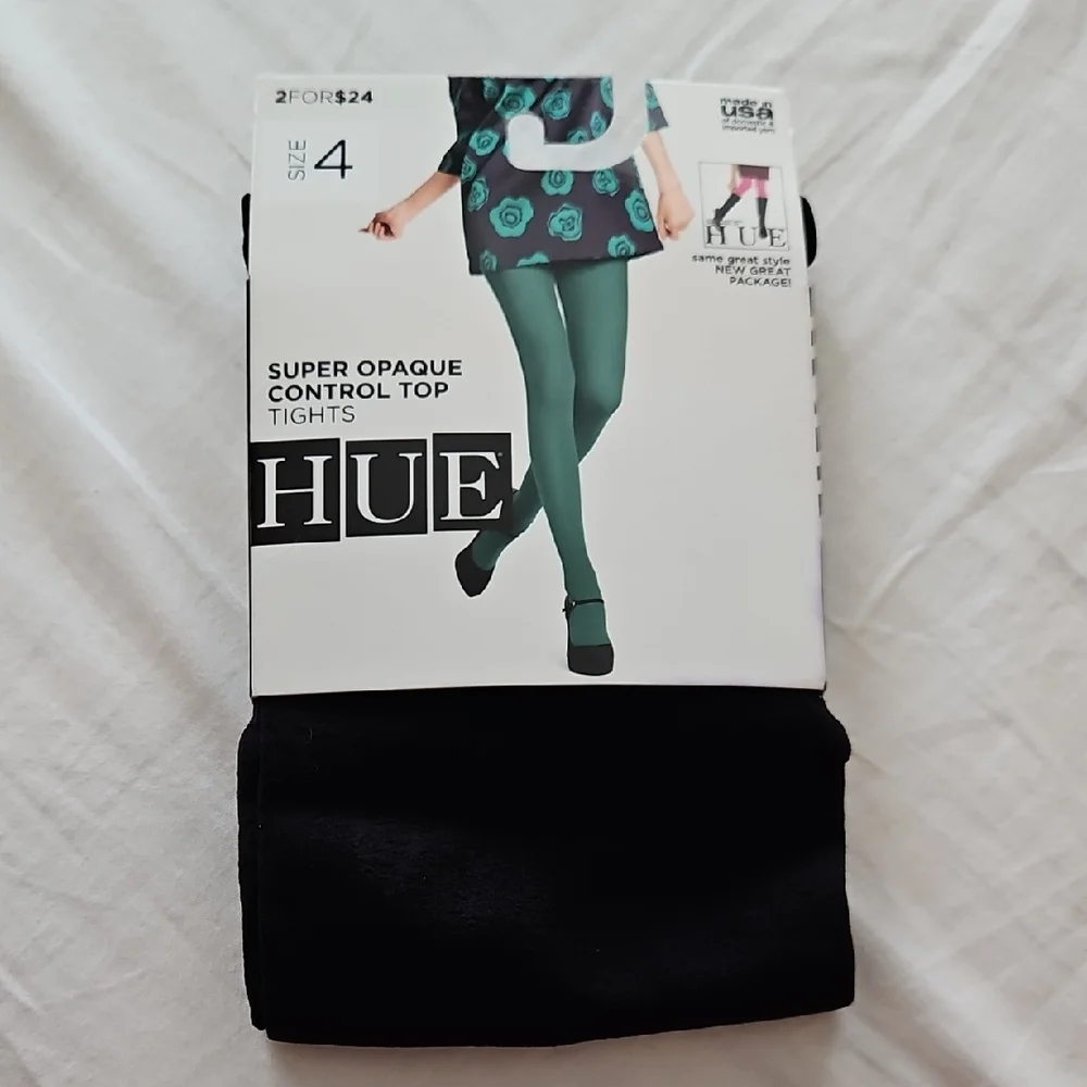 🆕️ HUE Super Opaque Control Top Tights Size 4