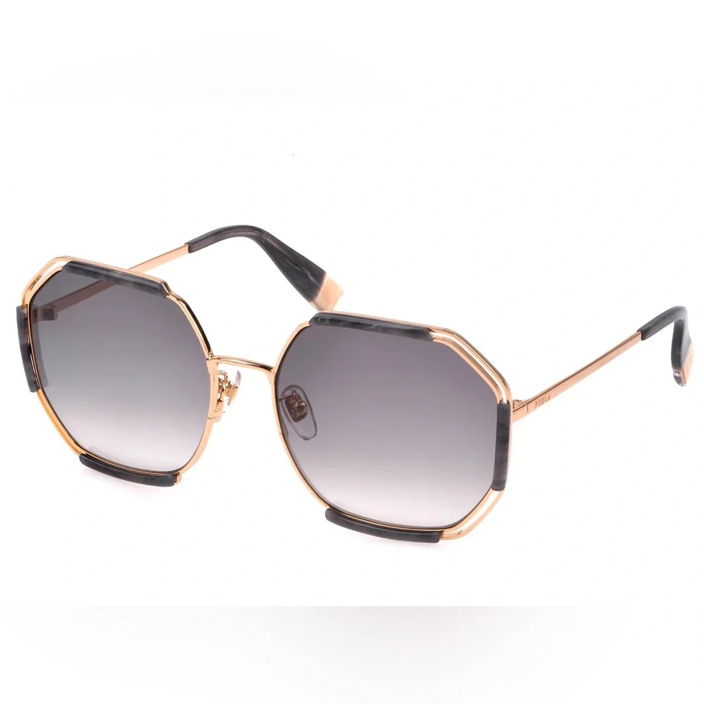 New! Furla SFU785 0300 Stylish Gradient Sunglasses, Authentic