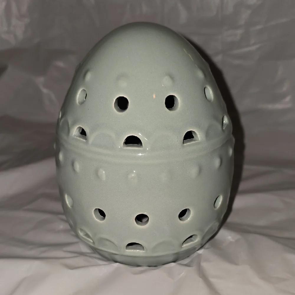 Elegant Blue Ceramic LED Egg