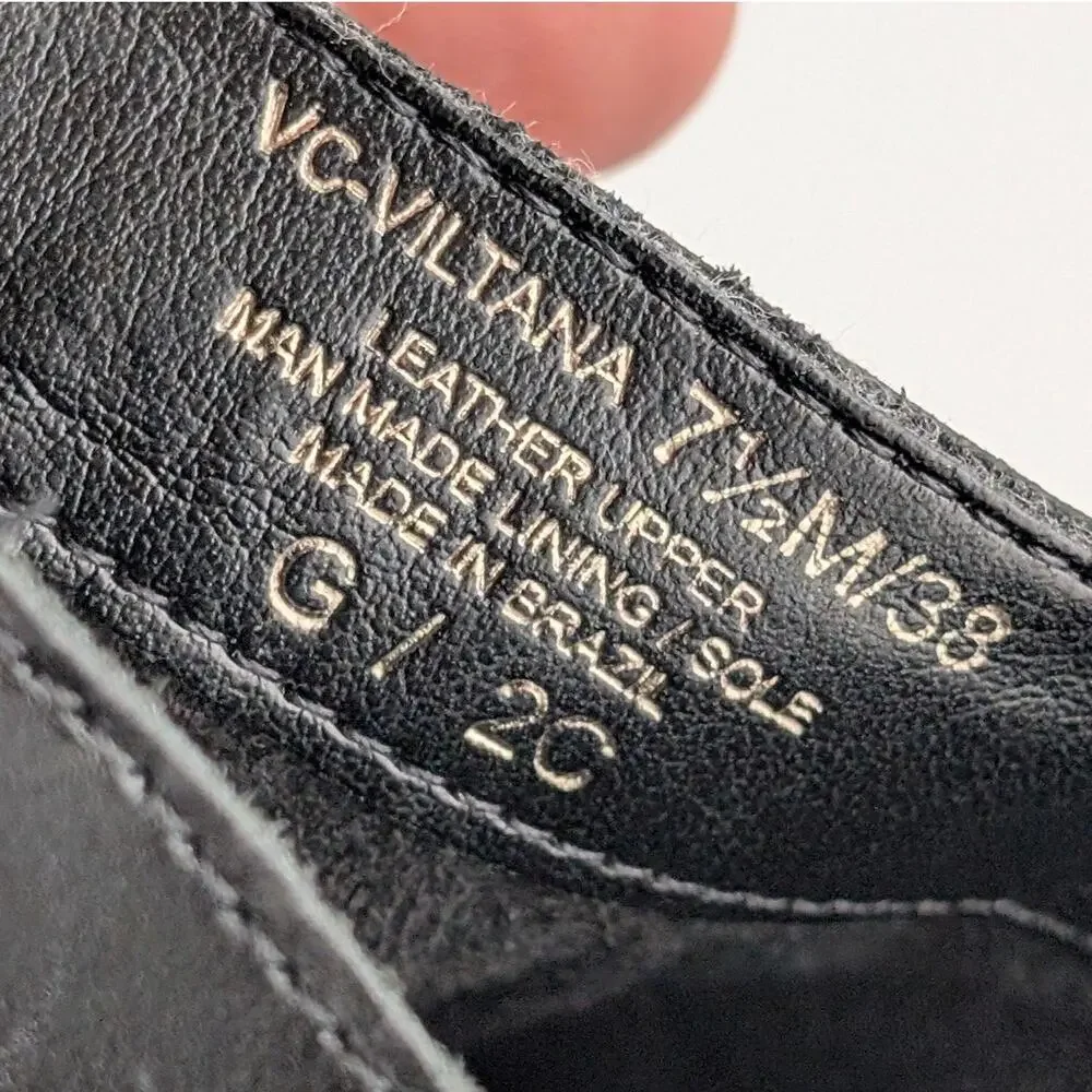 Vince Camuto Viltana Ankle Bootie Square Toe Women's Black Size US7.5M EU38
