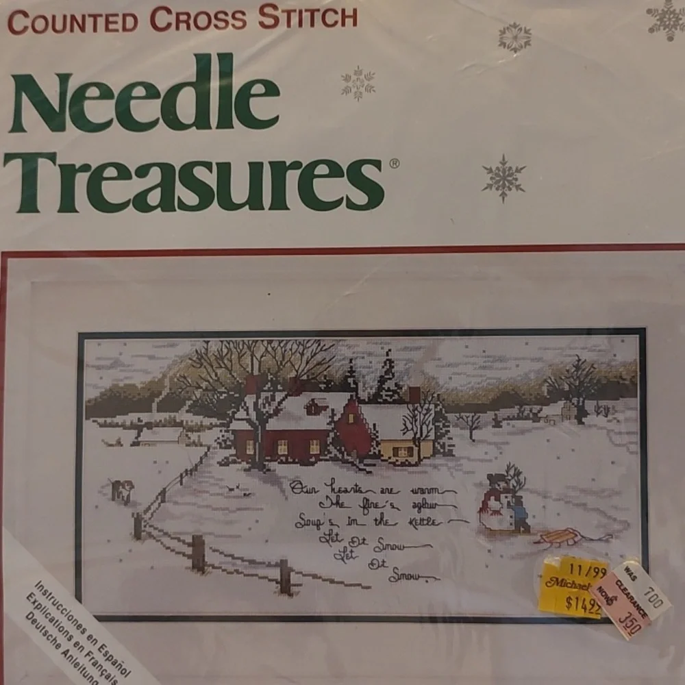 Needle Treasures Counted Cross Stitch Kit. Let It Snow. 16x8