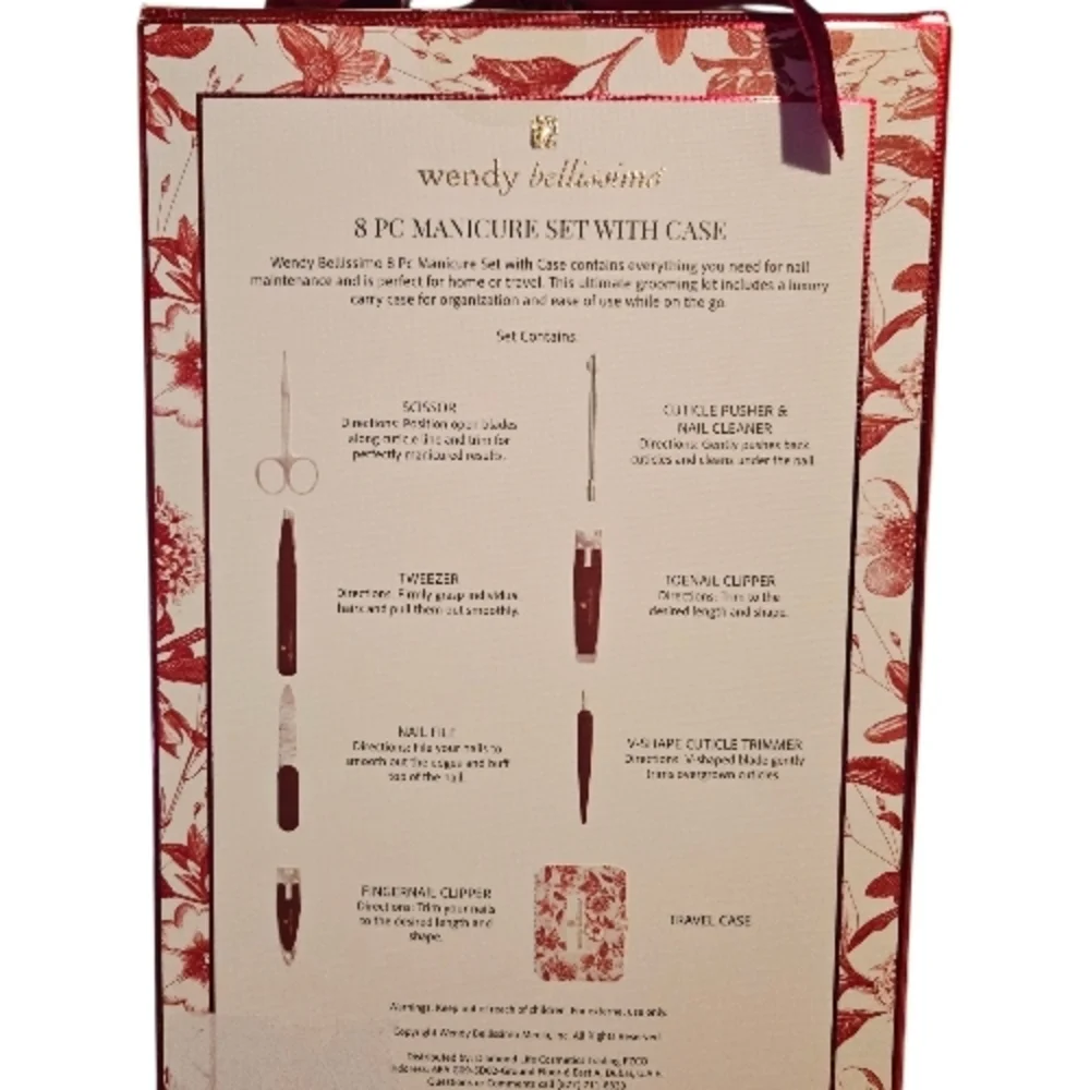 Wendy Bellissimo Red Manicure Set, Back & Body Loofah-NWT