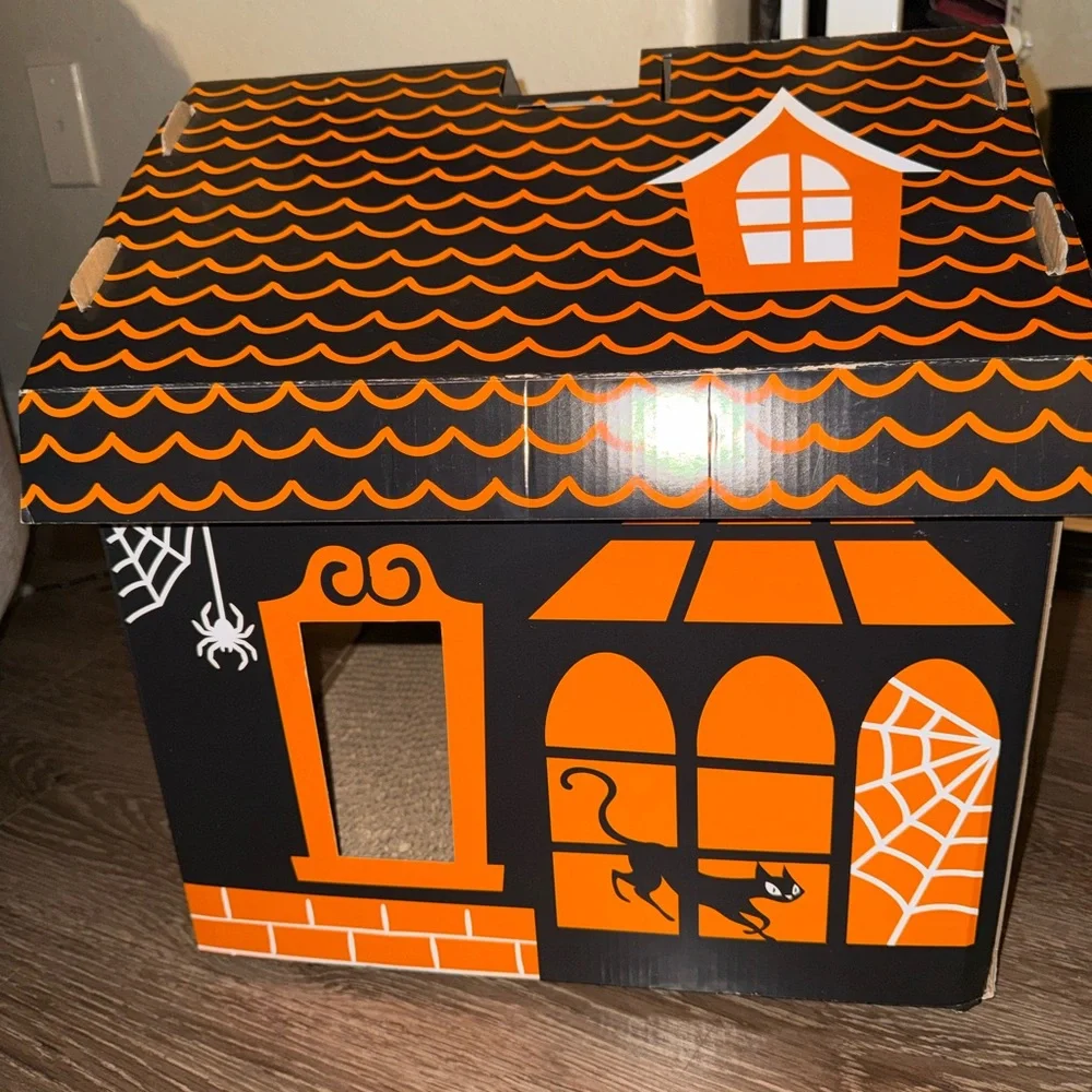 Orange spooky haunted house Cat Scratcher