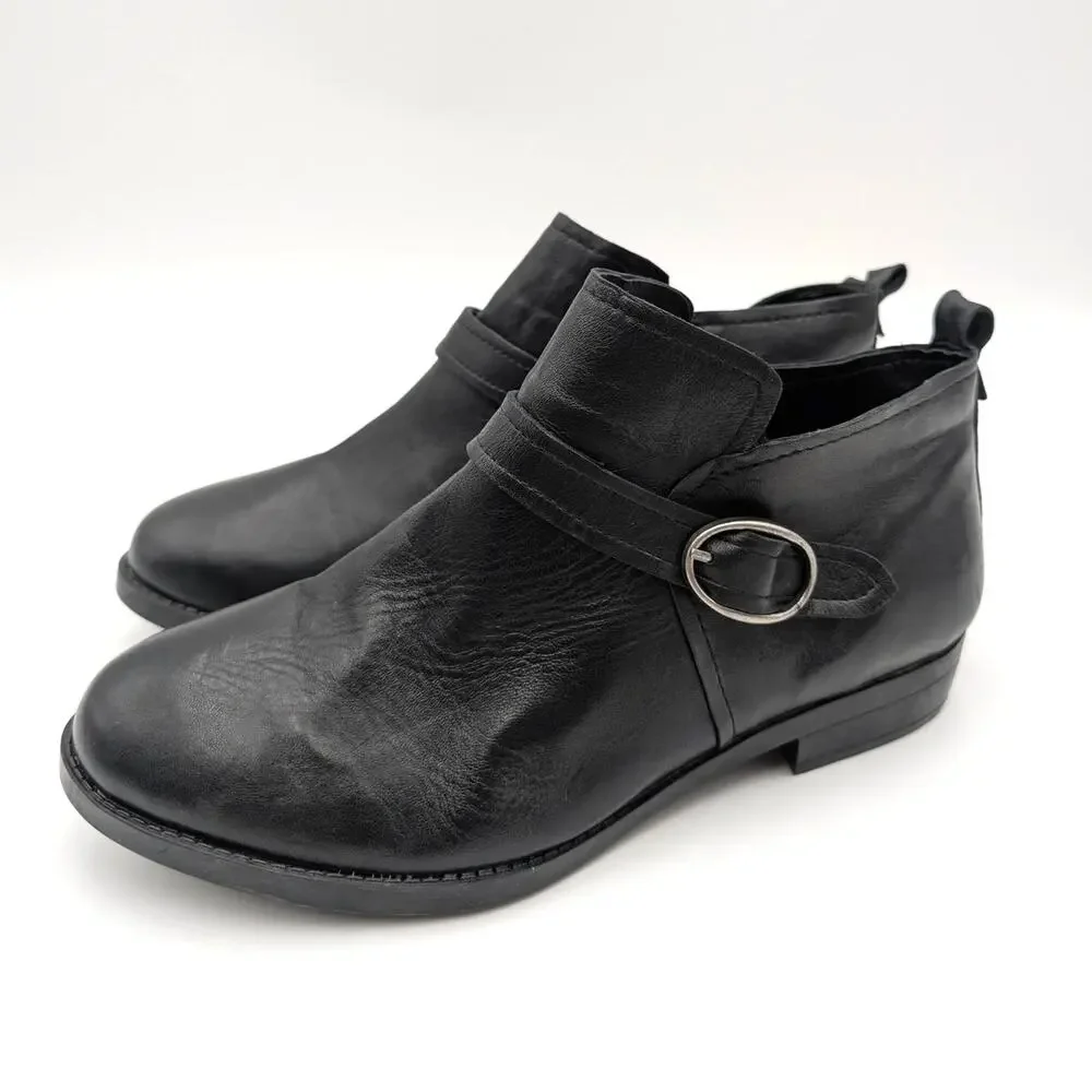 David Tate Maverick Ankle Bootie Women's Black Antique Leather Size US11W EU41