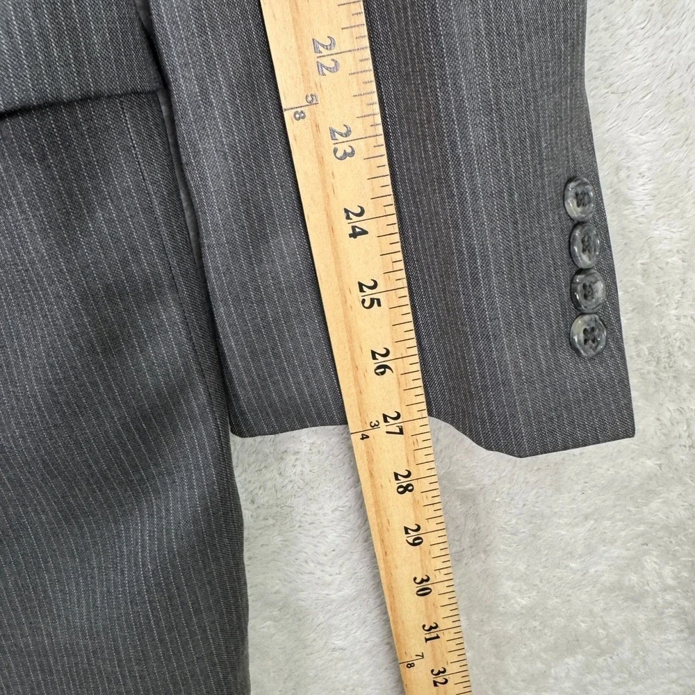 Jos A Bank Signature Collection Mens 48XL Gray Pinstripe Wool Silk Suit 38x36