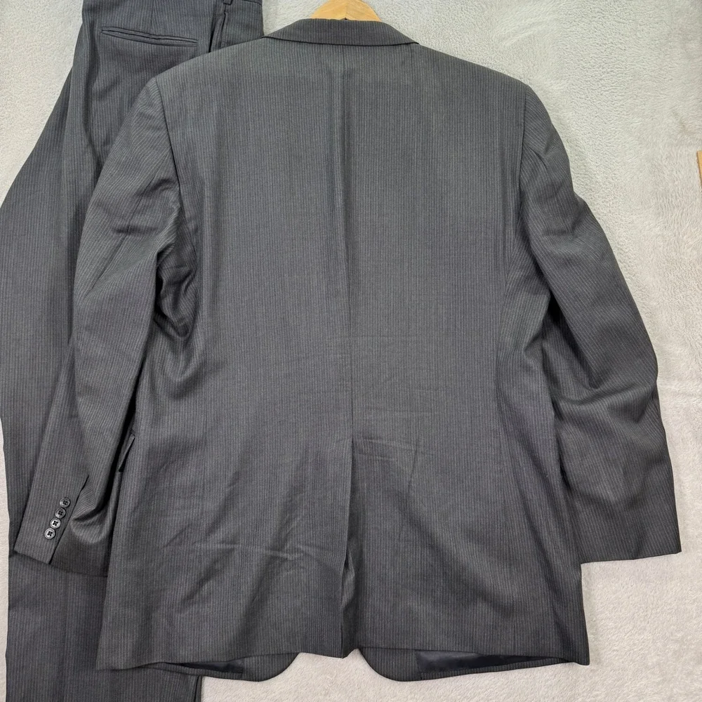 Jos A Bank Signature Collection Mens 48XL Gray Pinstripe Wool Silk Suit 38x36