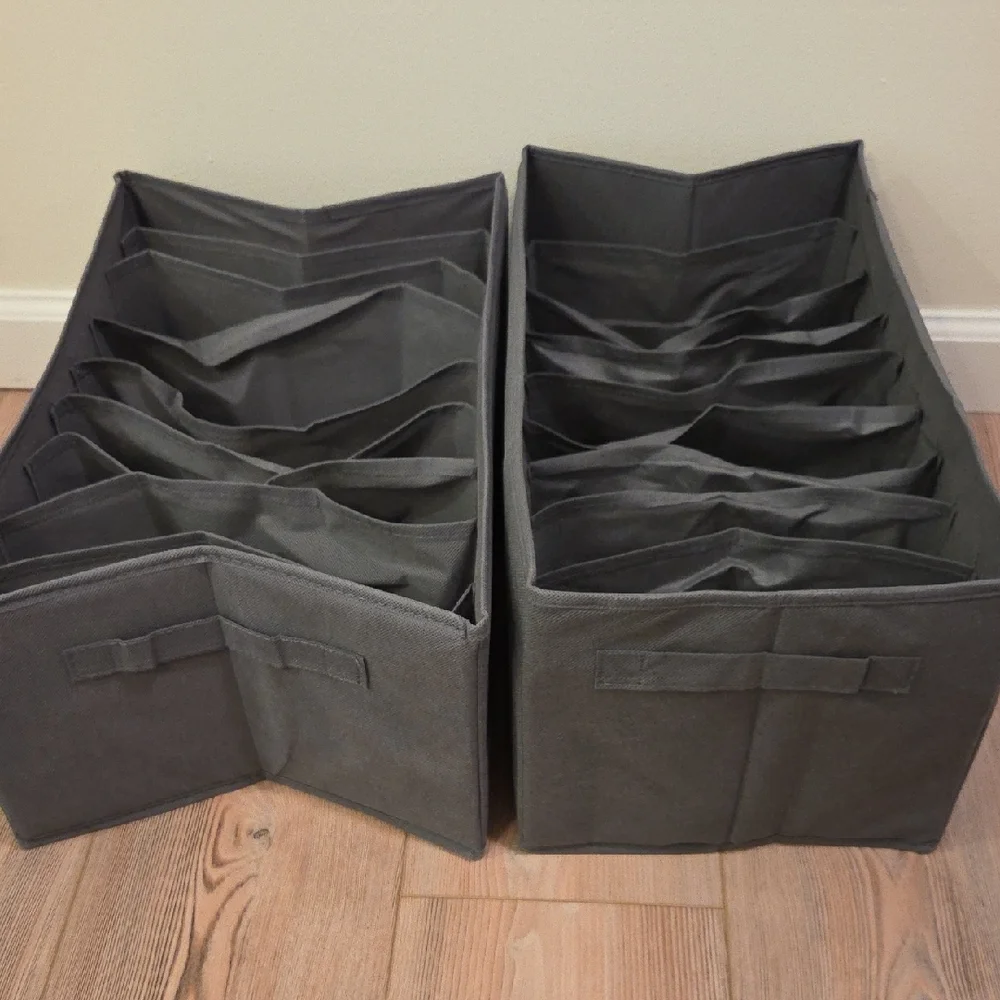 Charcoal Fabric Storage Bin Set