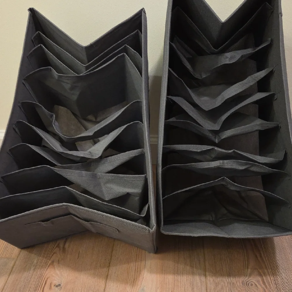 Charcoal Fabric Storage Bin Set