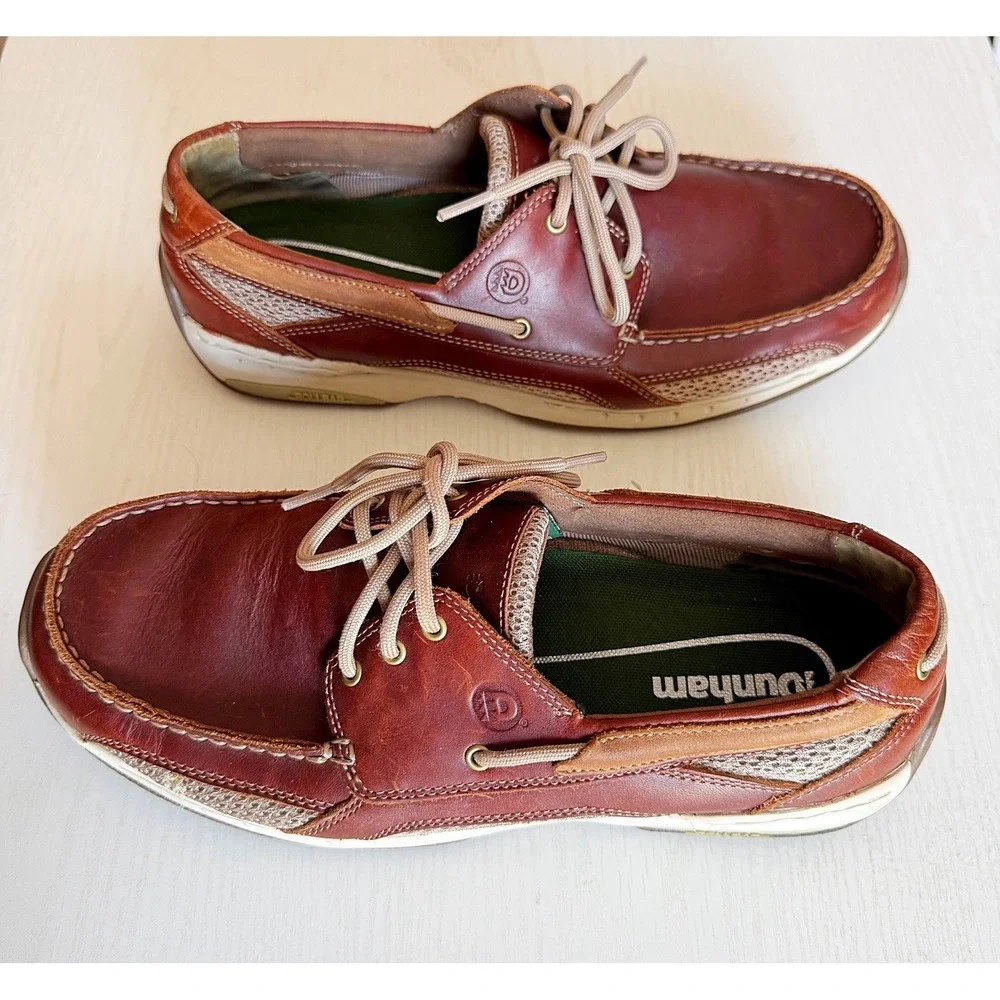 Dunham Genuine Leather Dark Brown Rollbar Shoes. Men's Size 8 2E