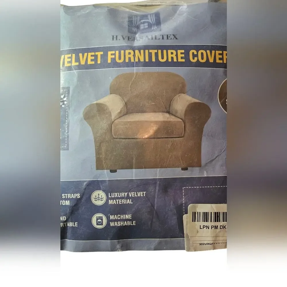 NWT H. Versailtex Brown Velvet Furniture Cover, 2 Piece, Never Used Or Opened.
