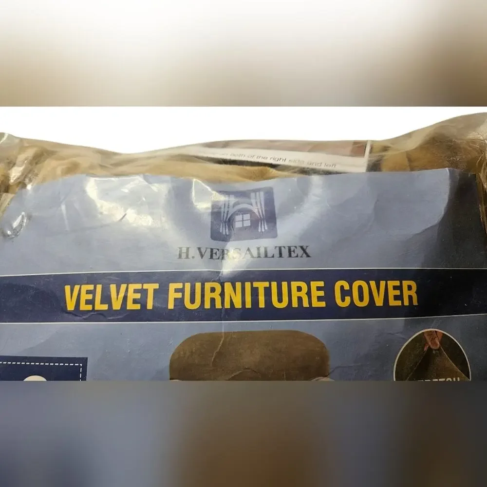 NWT H. Versailtex Brown Velvet Furniture Cover, 2 Piece, Never Used Or Opened.