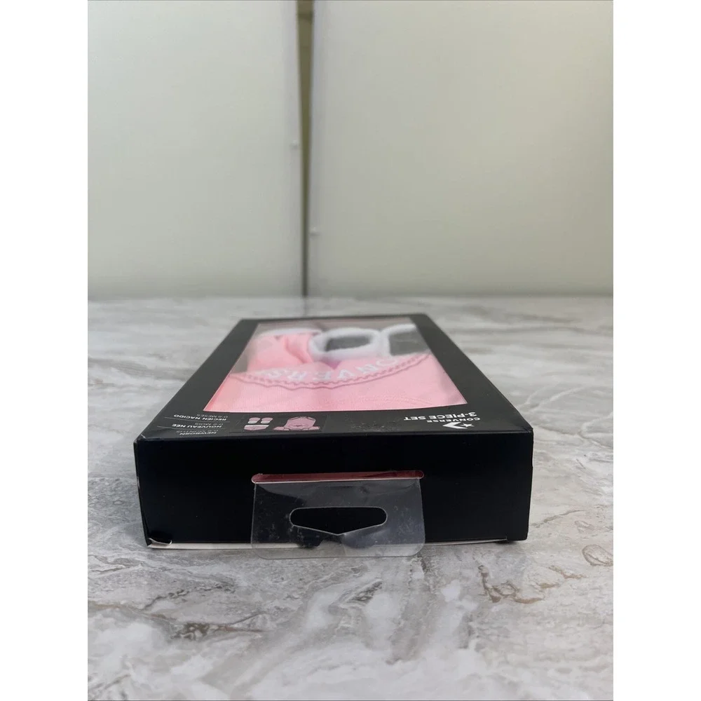 Converse All Star Pink Baby Set 0-6 months (one-piece, hat, slippers)