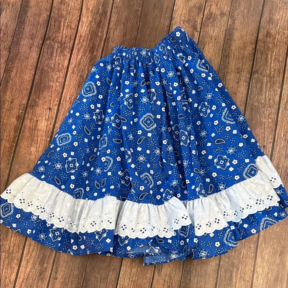 Pitchfork Brand 4 Piece Girls Square Dance Outfit with Petticoat (Sz XS/S)