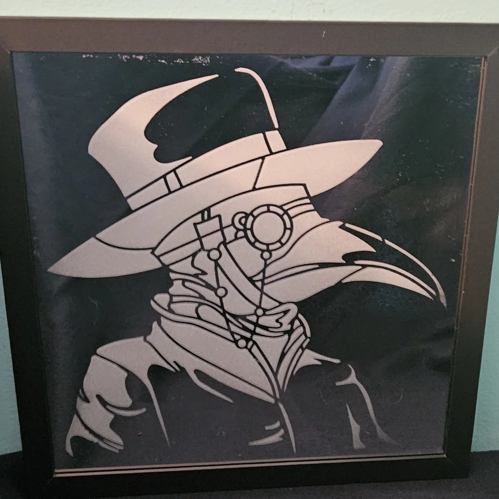 Silver Plague Doctor Wall Mirror