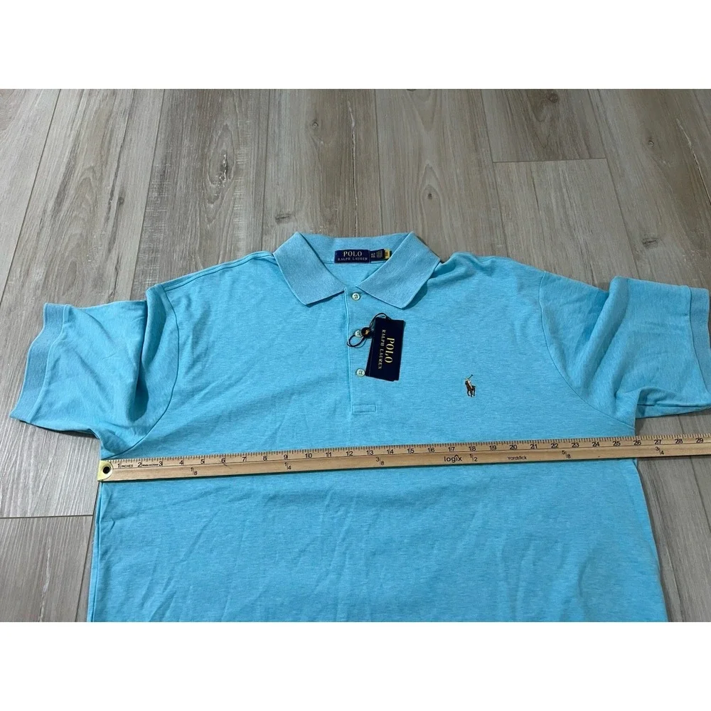 Polo Ralph Lauren Size XLT Men's Mesh Pony Shirt Blue Fleshy Pony..