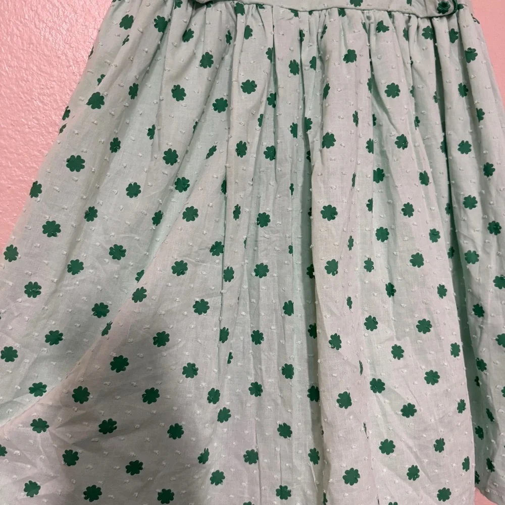 Isaac Mizrahi Light Green Kids Dress with Clovers