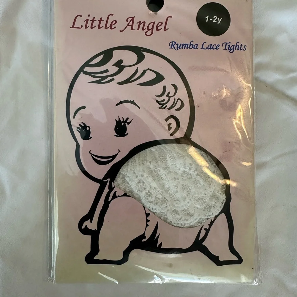 Little Angel Rumba Lace Tights White Size 1-2Y