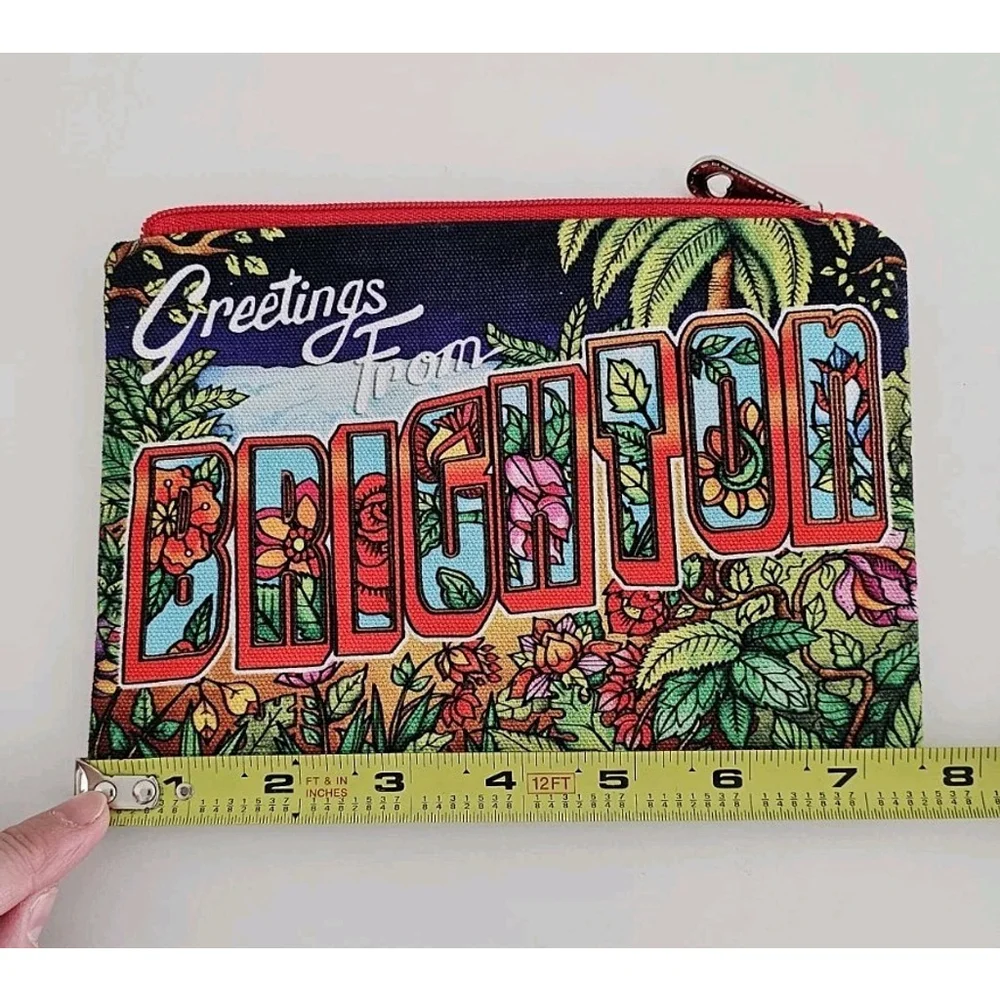 Brighton Greetings From Brighton Floral Cosmetic Makeup Travel Pouch Zipper Bag