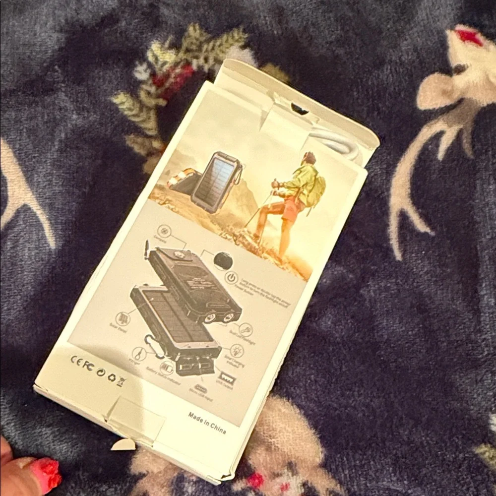 Solar Charger Power Bank - Orange and Black