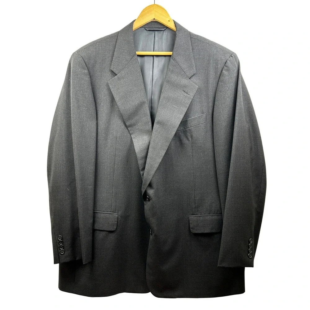 Hickey Freeman Wool Suit Set Men 48L 36x30 Gray USA Union Made 2-Piece Classic‎