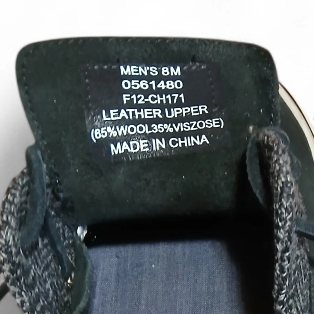 Sperry Men's Size 8 Wool Blend Upper Black Boat Shoes