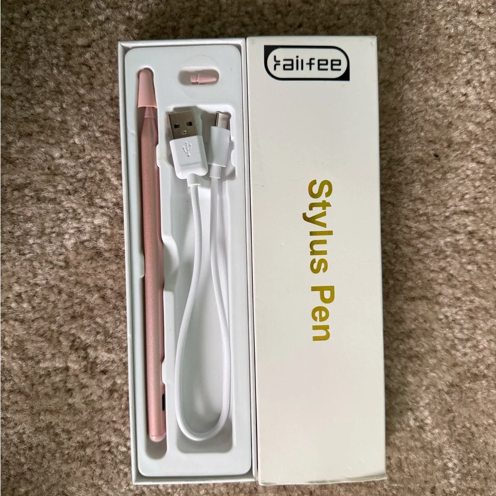 Pink Stylus Pen with USB Cable