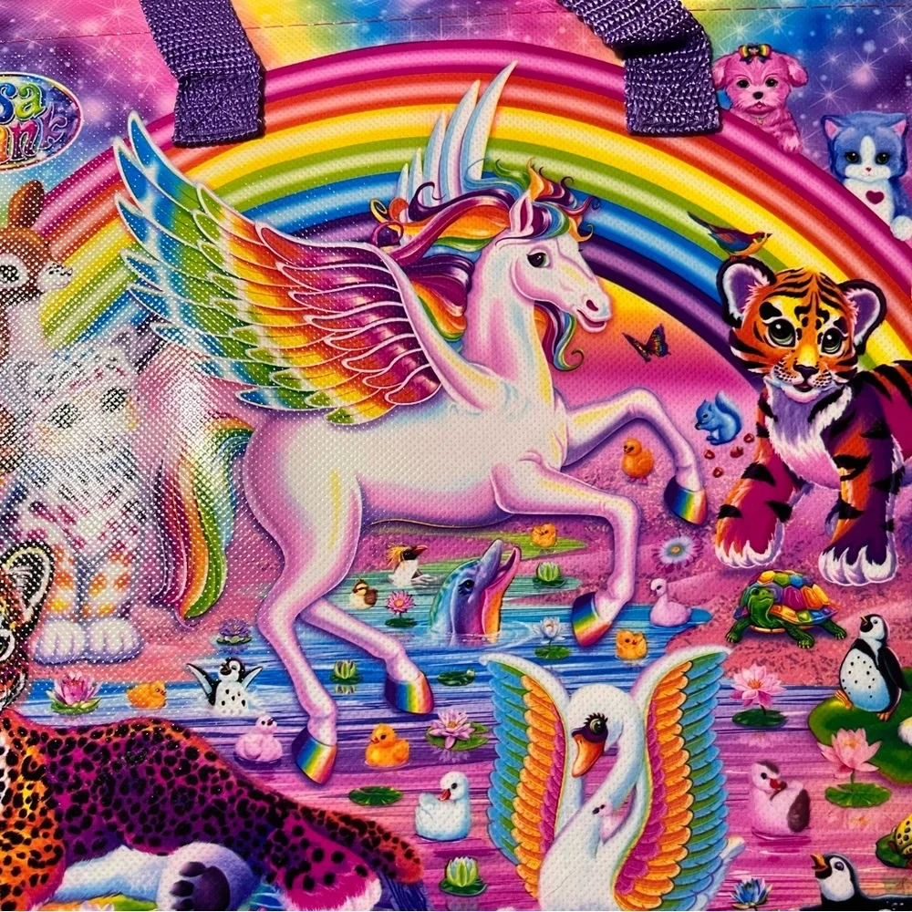 Lisa Frank Pocket Folder Portfolio With Handle Pegasus Rainbow