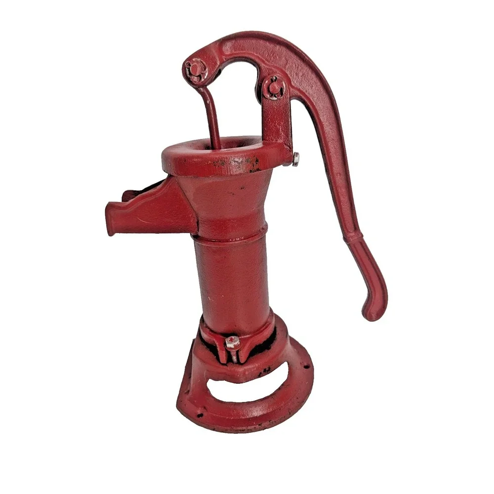 Antique style Cast Iron Red coated Hand operated Pitcher Pump - - 15