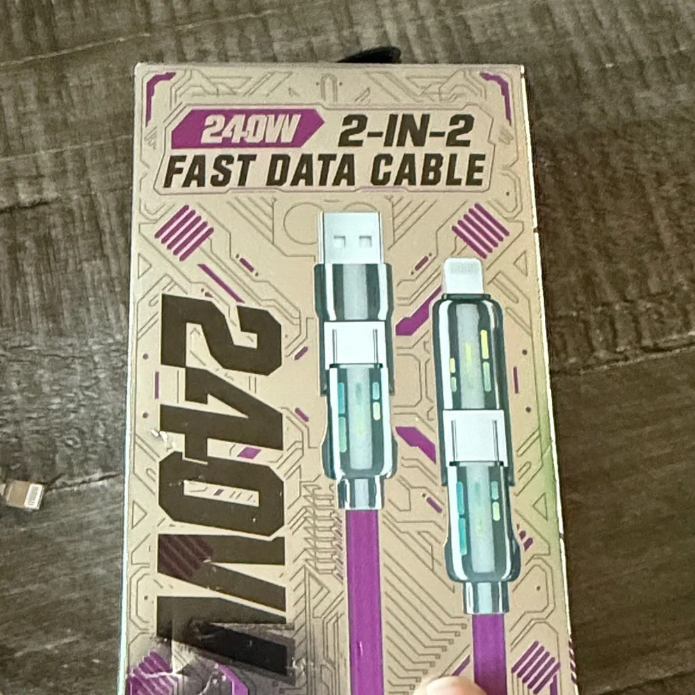 2-in-2 Fast Data Fast Charging Cable - NWT