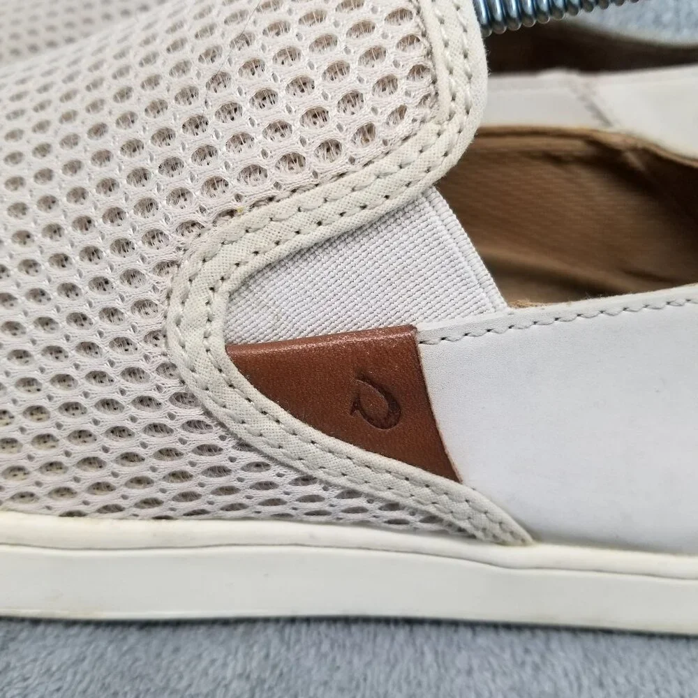 OluKai Shoes Womens 10 Tan Mesh Pehuea Slip On Sneakers *Read*