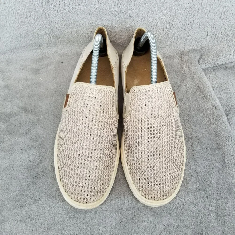 OluKai Shoes Womens 10 Tan Mesh Pehuea Slip On Sneakers *Read*