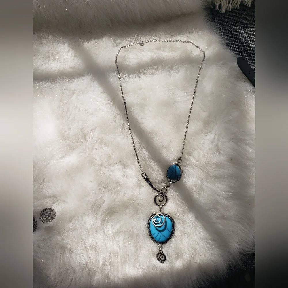 Artisan Silver and Turquoise Necklace