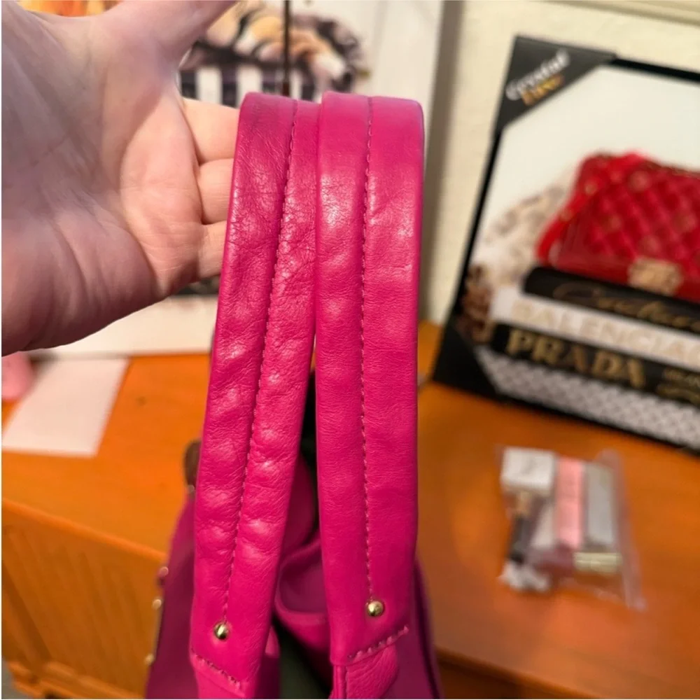 Michael Kors Fuchsia Leather Hobo Bag