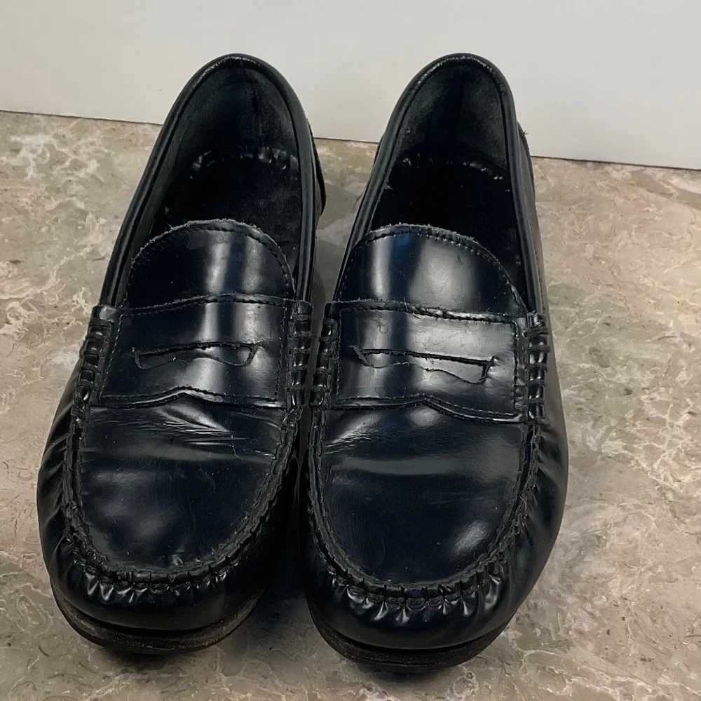 Navy Start Rite Leather Penny Loafers Size 2.5