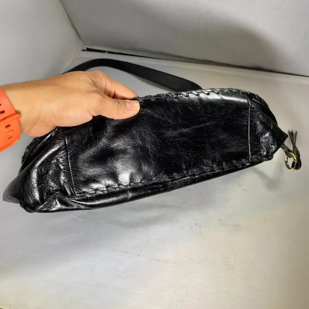 Hobo The Original Bianka Black Leather Shoulder Bag Lightweight