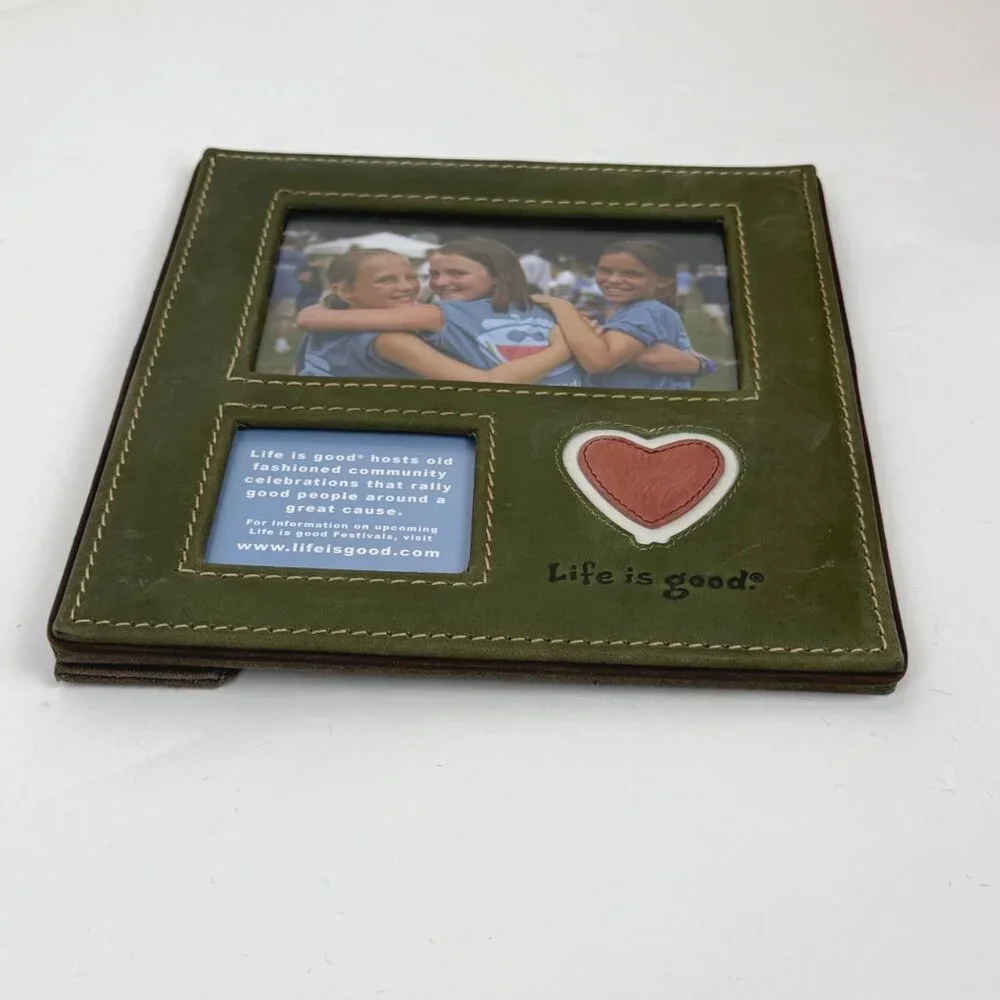 Life is Good Photo Frame Holds 2 Photos Green Square
