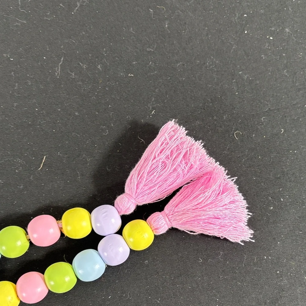 6 Strands Colorful Beaded Holiday Garland with Tassels