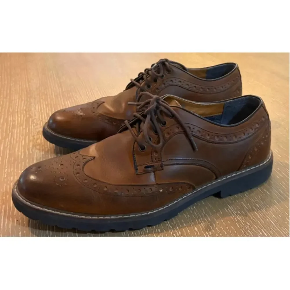 Johnston & Murphy Men's 59-38905 Brown Lace Up Wingtip Oxford Shoes Size