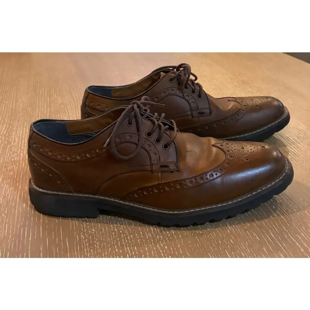 Johnston & Murphy Men's 59-38905 Brown Lace Up Wingtip Oxford Shoes Size