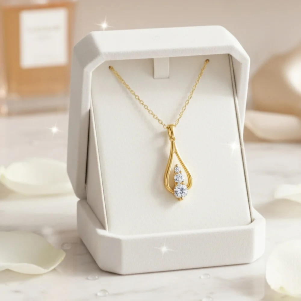 Moissanite Elegant Gold Necklace