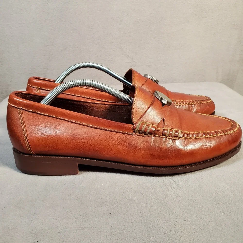 Cole Haan Country Buffalo Nickel Penny Loafers 10.5W Brown Leather Preppy
