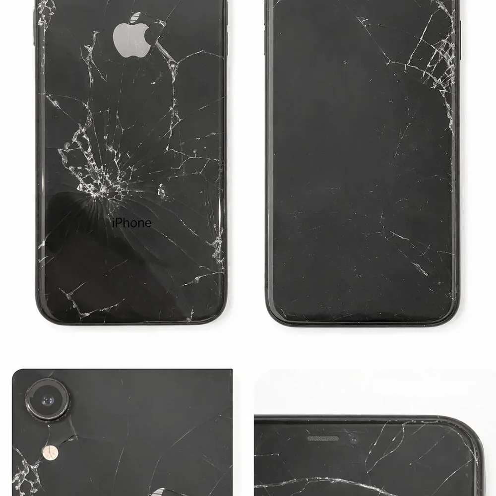 iPhone XR 64GB Black Cracked Screen/Back LCD Issue 79% Battery
