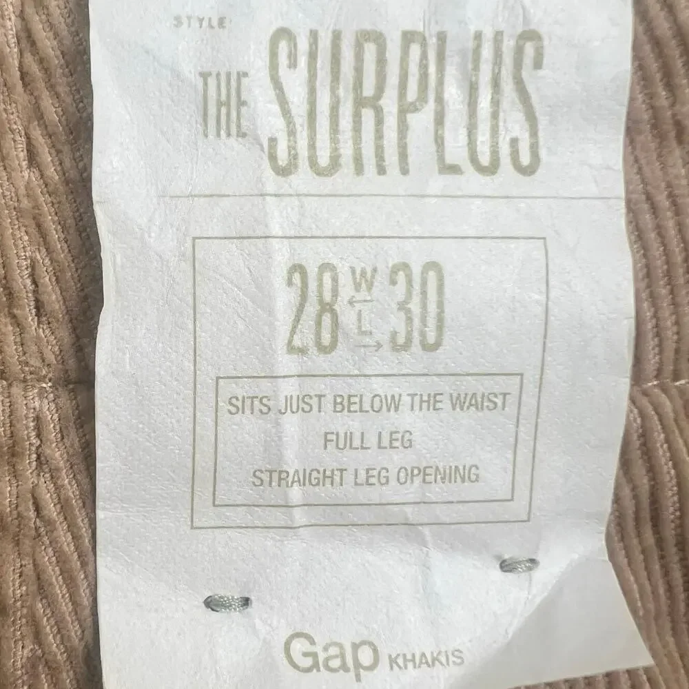 Gap corduroys Khakis corduroys men’s size 28x30 style: The Surplus NWT
