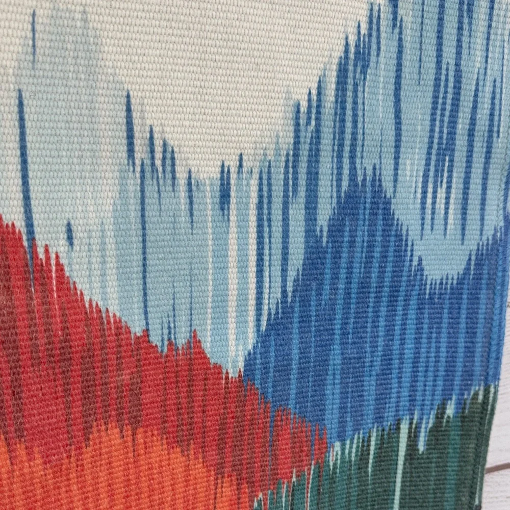 Colorful Mountain Tapestry Wall Hanging with fringe - boho 30