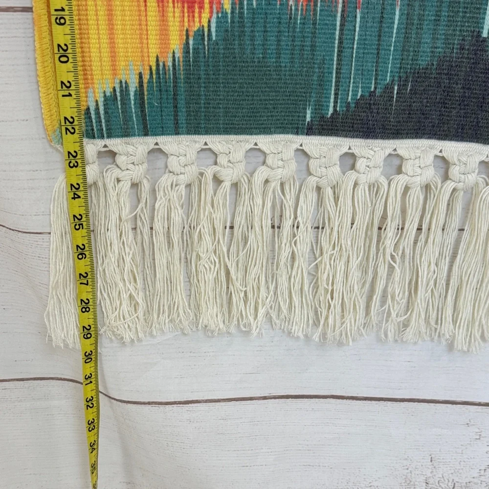 Colorful Mountain Tapestry Wall Hanging with fringe - boho 30