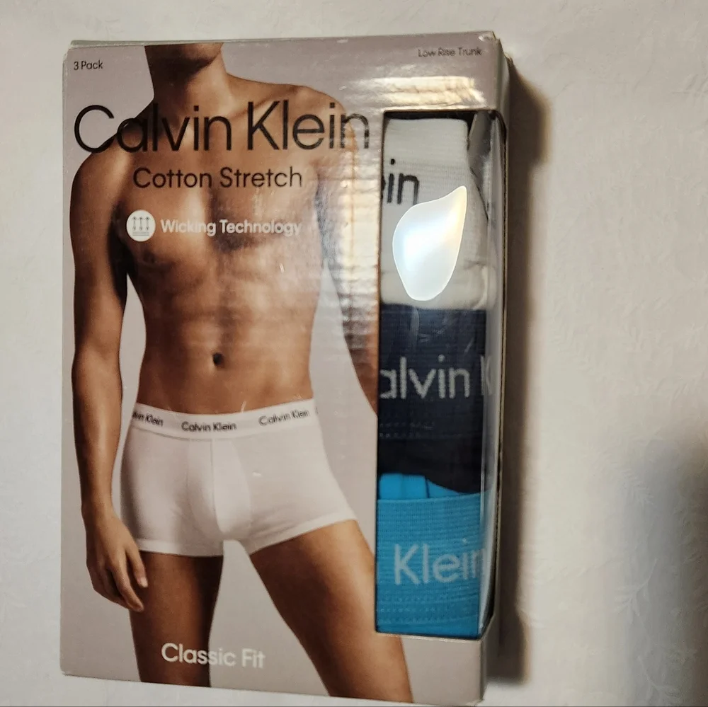 ✨️💕NWT Calvin Klein 3 Pack Boxers Cotton Stretch Blue White XL