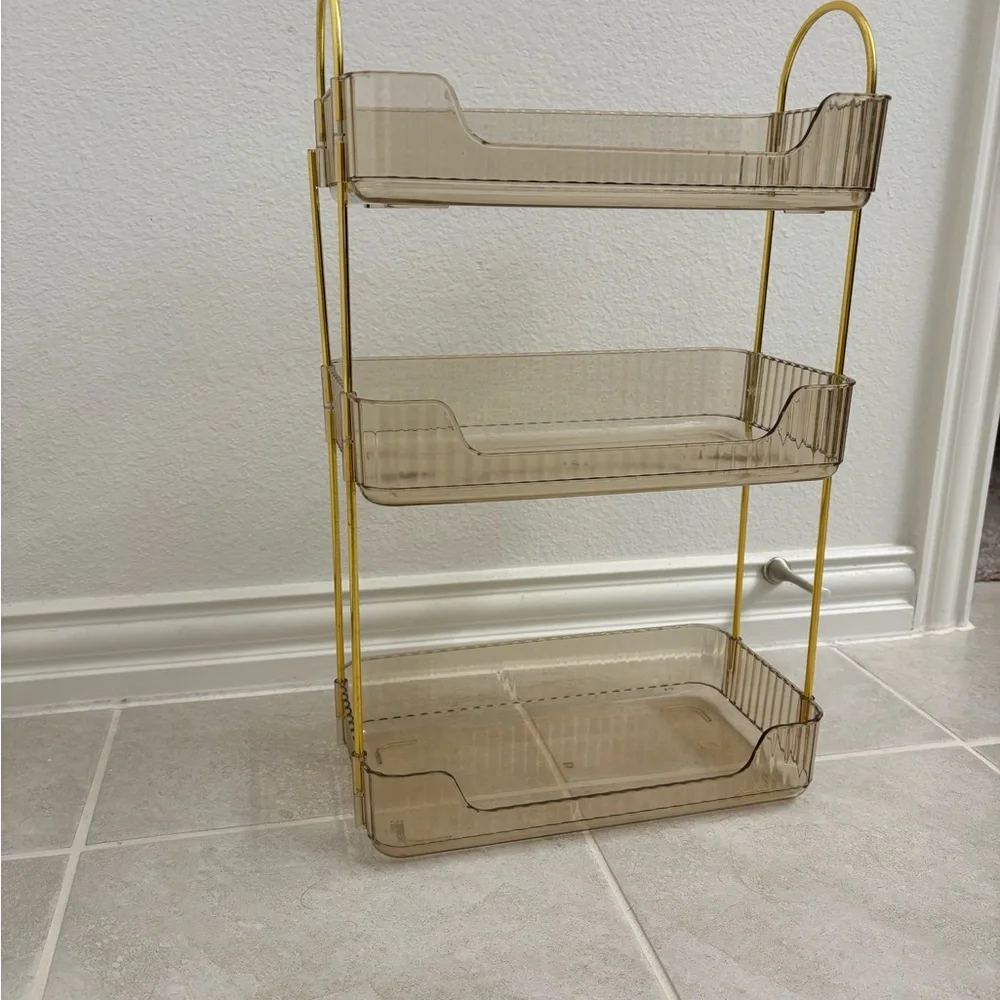 Gold Metal Bathroom Organizer Shelf