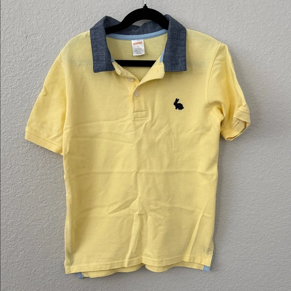 Gymboree Yellow Easter Polo with Navy Collar