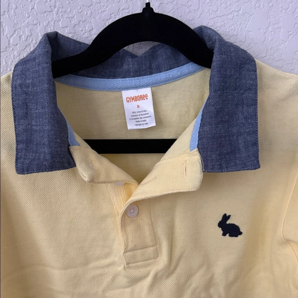 Gymboree Yellow Easter Polo with Navy Collar