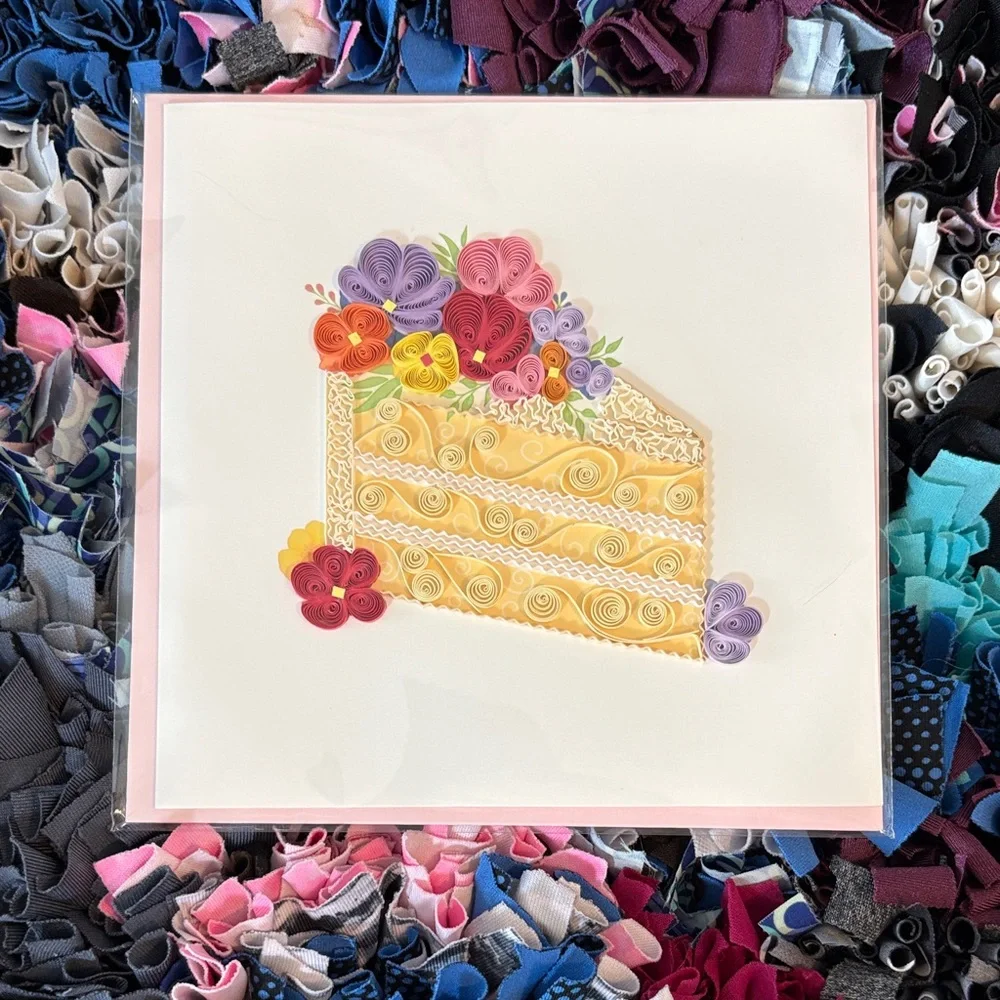 🆕Papyrus Recycled Curled Paper Birthday Greeting Card